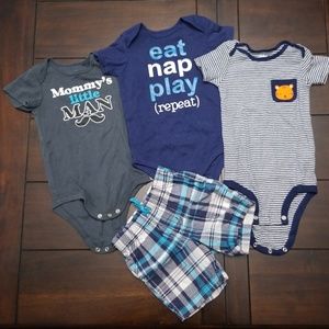 3 onesies and 1 pair of shorts 18 months